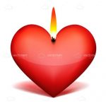 Illustrated Red Heart Candle